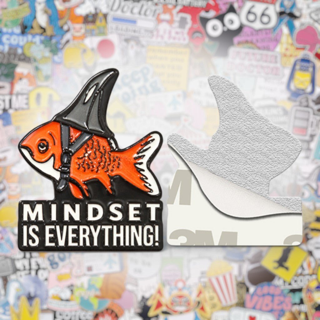 Mindset Is Everything Metal Phone Sticker with 3M Sticky Backing - StickyPins