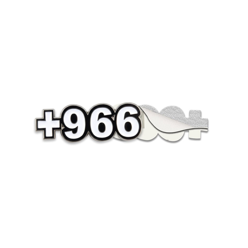 Saudi +966 Dial Code White Metal Phone Sticker With 3M Sticky Backing - StickyPins