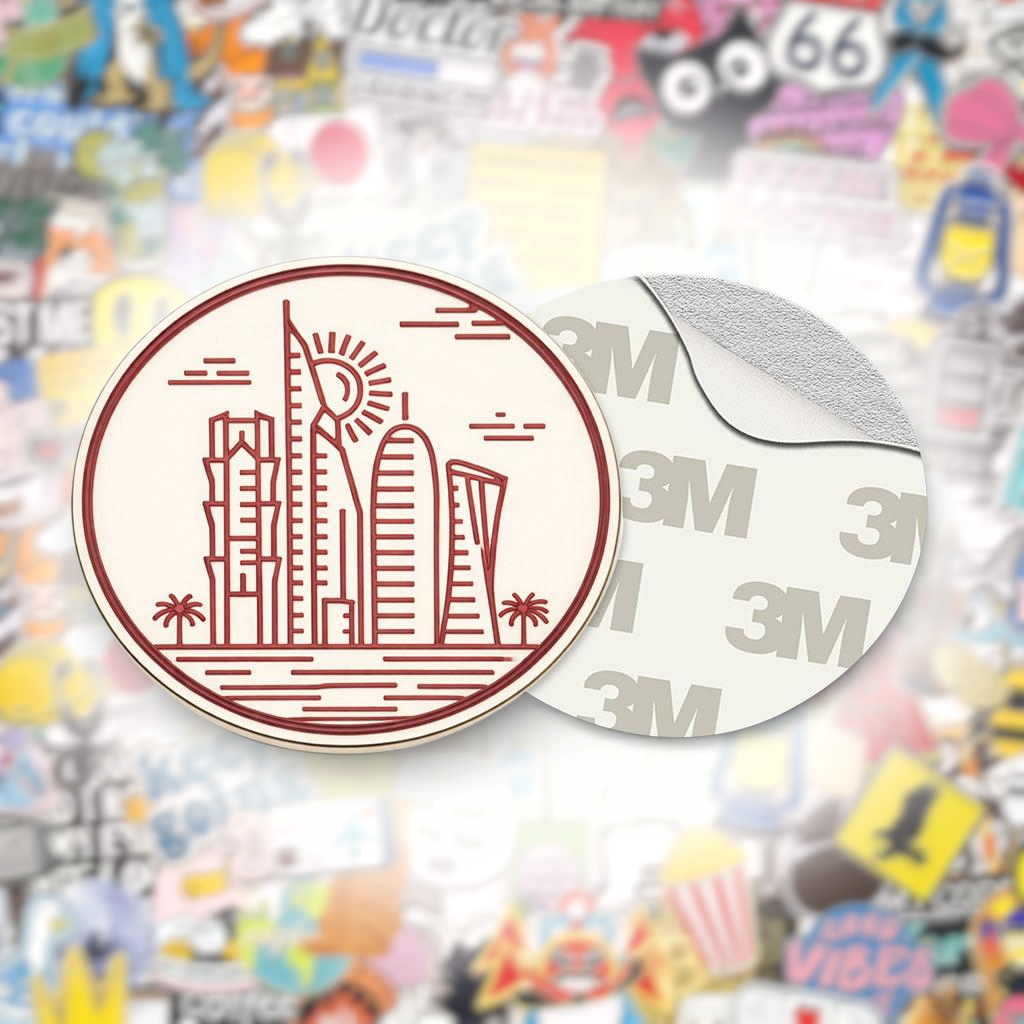 Doha Skyline Metal Phone Sticker With 3M Sticky Backing - StickyPins