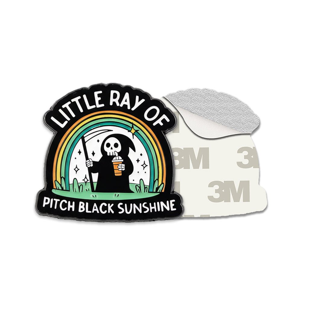 Little Ray Of Pitch Black Sunshine Metal Phone Sticker with 3M Sticky Backing - StickyPins