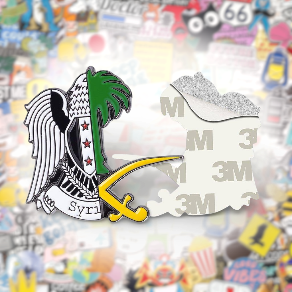 Syria Saudi Emblems Metal Phone Sticker With 3M Sticky Backing - StickyPins