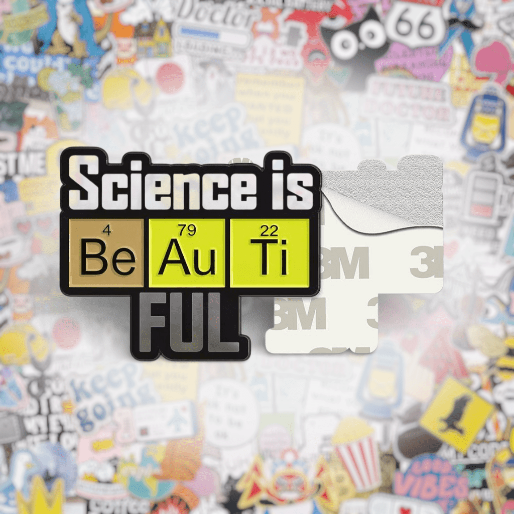 Science is Beautiful Metal Phone Sticker with 3M Sticky Backing - StickyPins