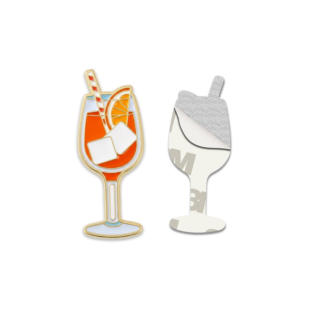Aperol Spritz Cocktail Metal Phone Sticker With 3M Sticky Backing - StickyPins