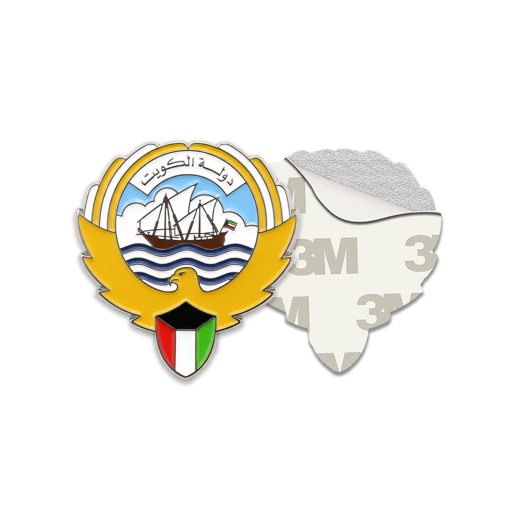 Kuwait Emblem Metal Phone Sticker With 3M Sticky Backing - StickyPins
