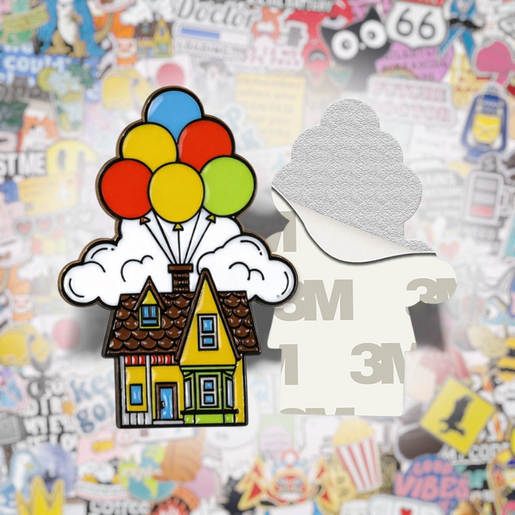 Balloon House Up Metal Phone Sticker With 3M Sticky Backing - StickyPins