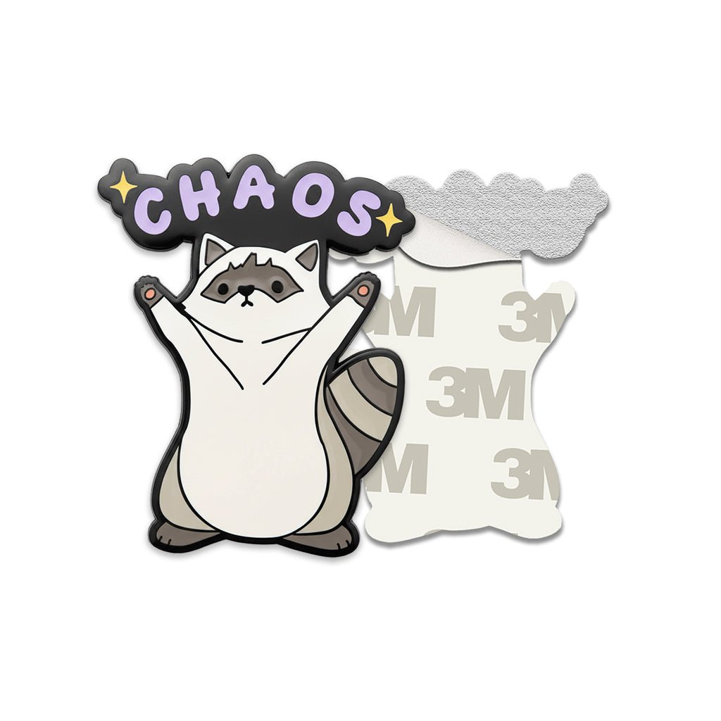 Chaos Raccoon Metal Phone Sticker with 3M Sticky Backing - StickyPins