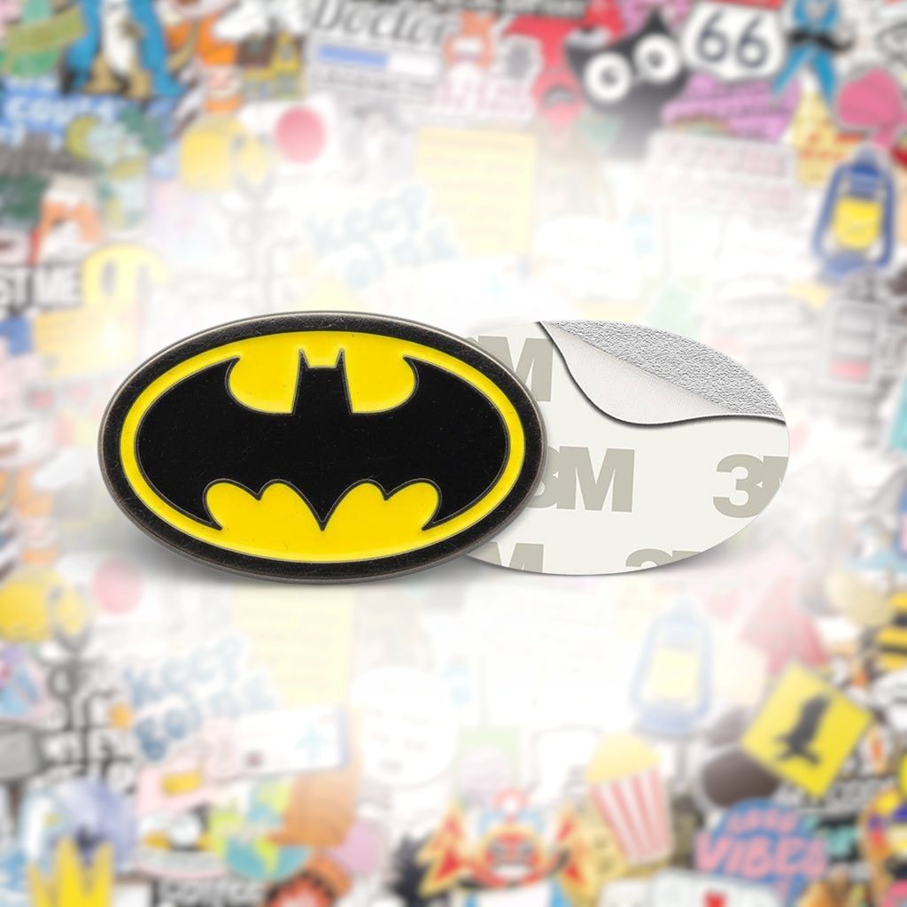 Batman Emblem Metal Phone Sticker With 3M Sticky Backing - StickyPins