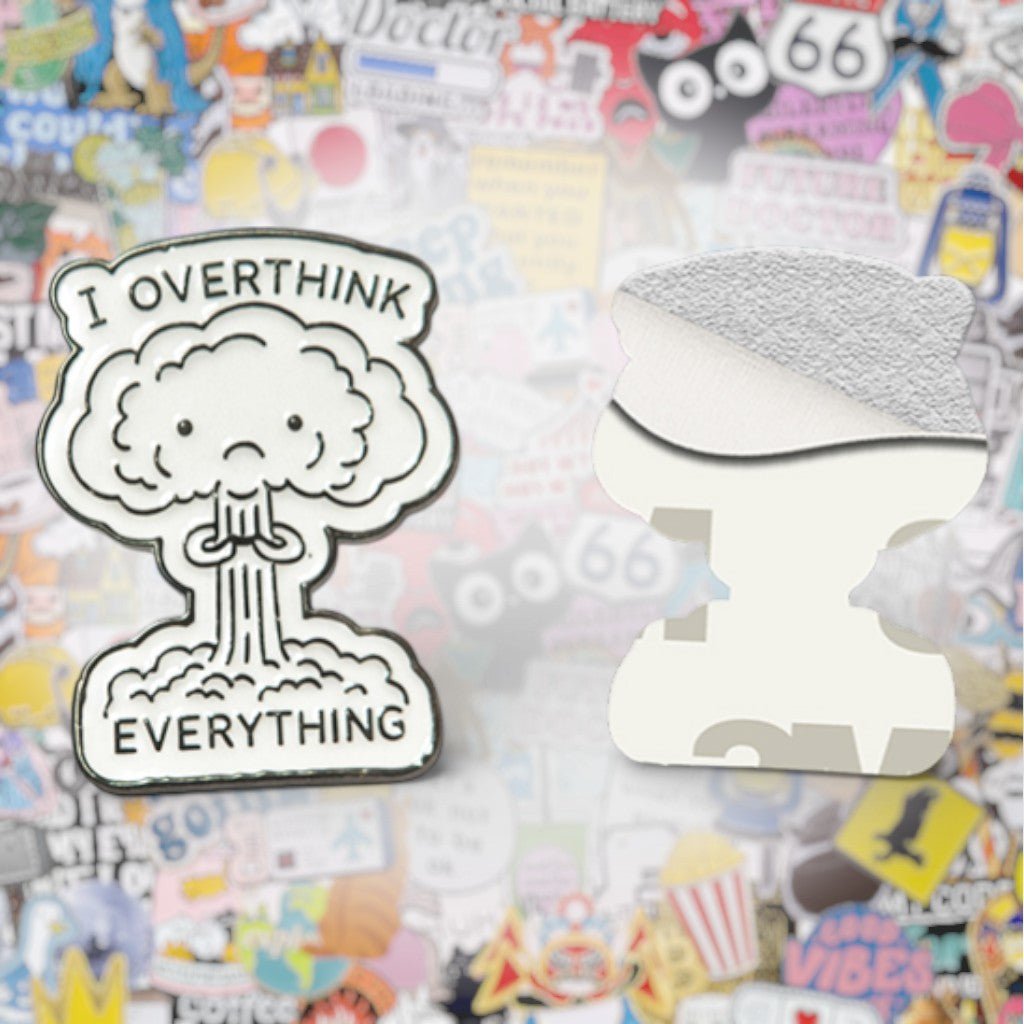 I Overthink Everything Metal Phone Sticker with 3M Sticky Backing - StickyPins