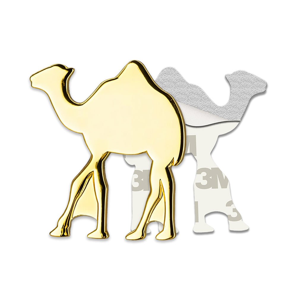 Gold Camel Silhouette Metal Phone Sticker With 3M Sticky Backing - StickyPins