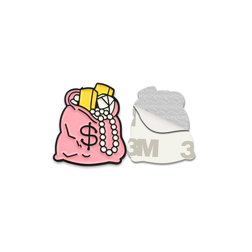 Pink Loot Bag Metal Phone Sticker with 3M Sticky Backing - StickyPins