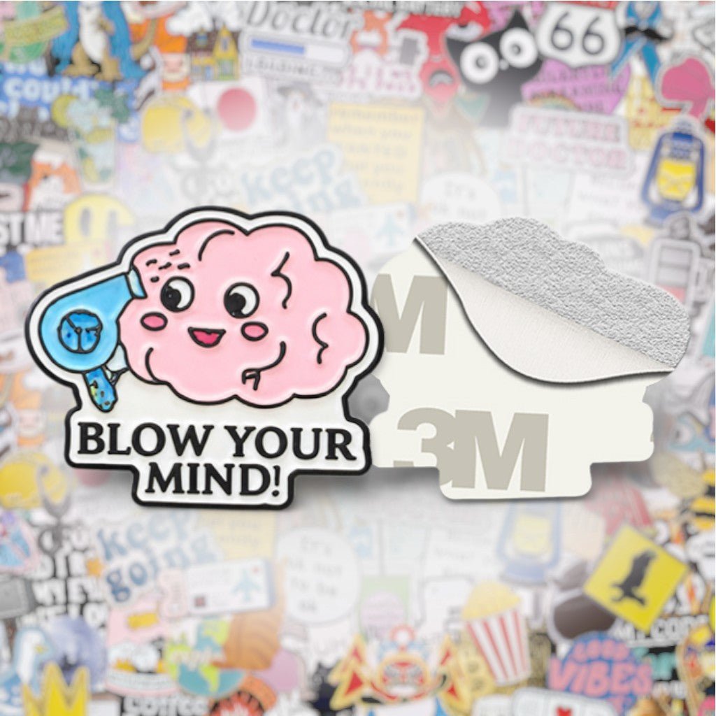 Blow Your Mind! Metal Phone Sticker with 3M Sticky Backing - StickyPins