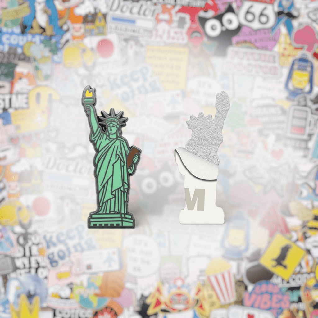 Statue of Liberty Metal Phone Sticker with 3M Sticky Backing - StickyPins