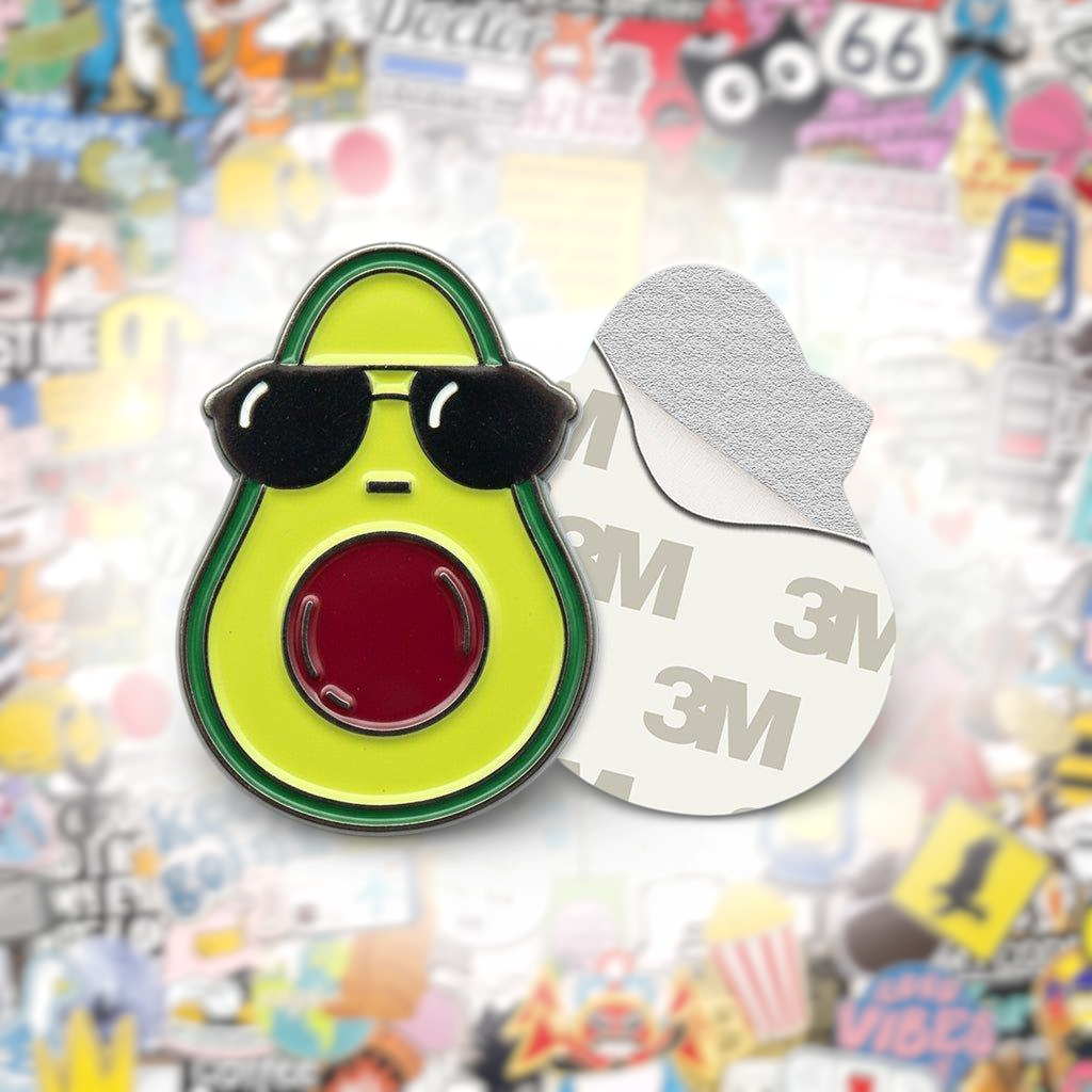 Cool Avocado Metal Phone Sticker With 3M Sticky Backing - StickyPins