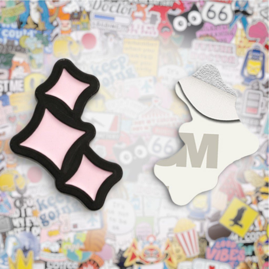 Pink Sparkles Metal Phone Sticker with 3M Sticky Backing - StickyPins