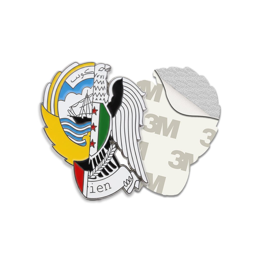 Syria Kuwait Emblems Metal Phone Sticker With 3M Sticky Backing - StickyPins