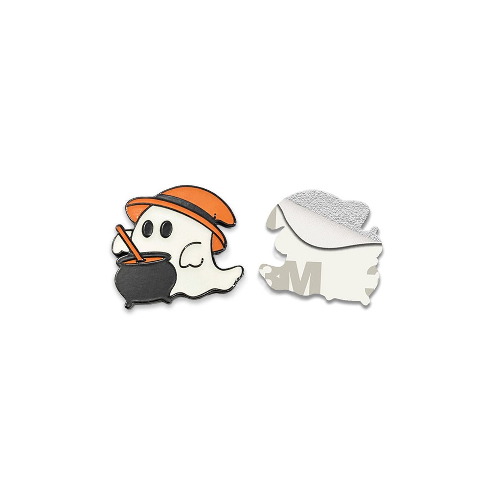 Cute Ghost Cauldron Metal Phone Sticker with 3M Sticky Backing - StickyPins