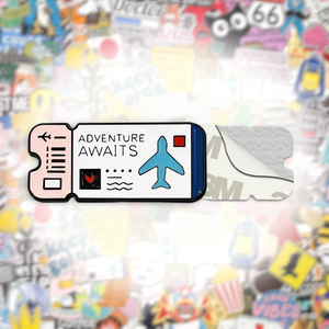 Adventure Awaits Boarding Pass Metal Phone Sticker With 3M Sticky Backing