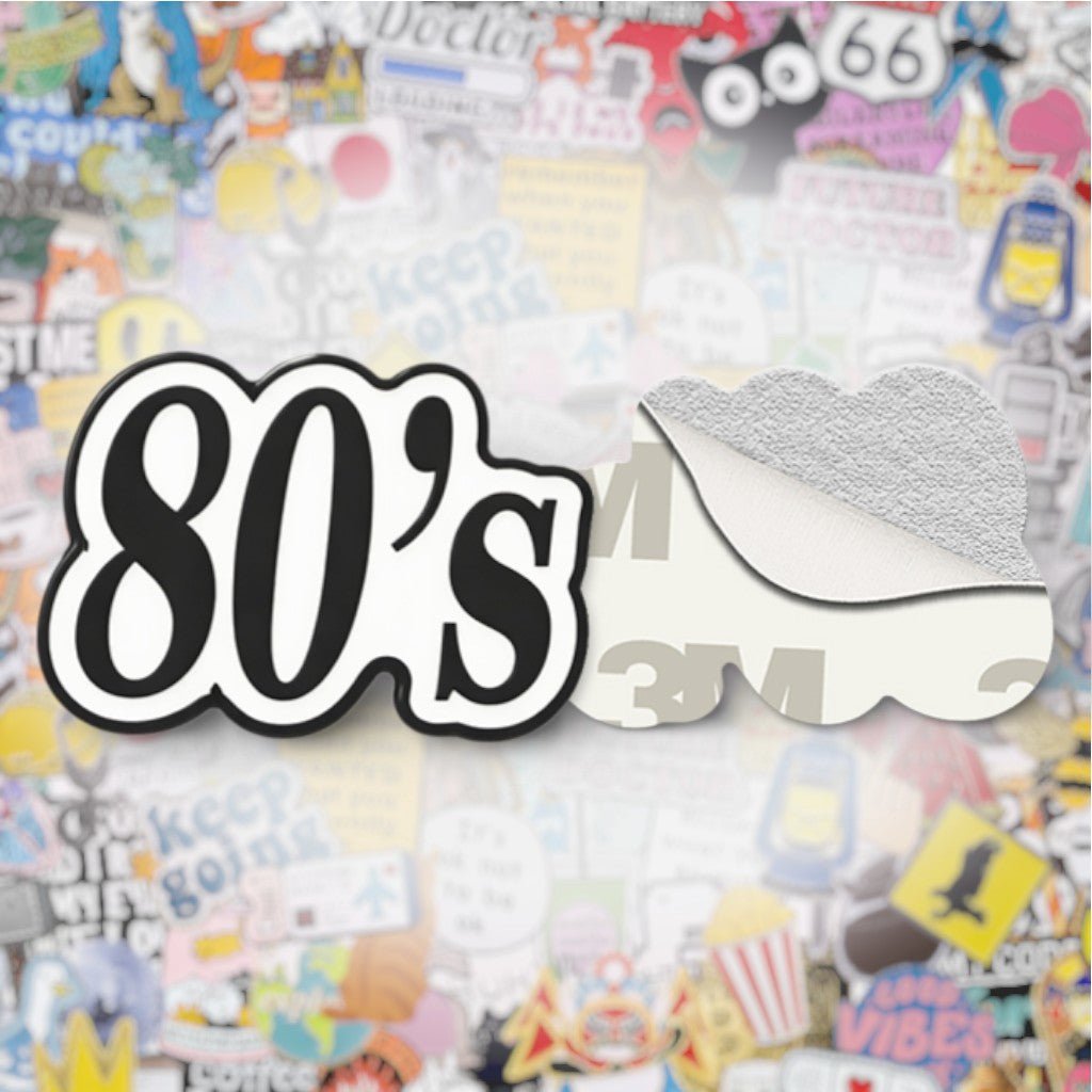 80's Metal Phone Sticker with 3M Sticky Backing - StickyPins