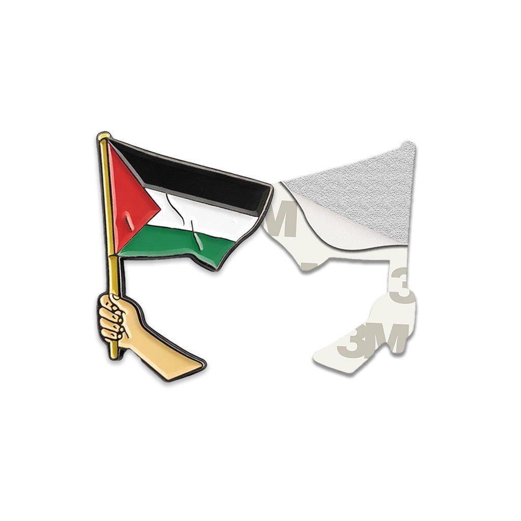 Palestine Waving Flag Metal Phone Sticker with 3M Sticky Backing - StickyPins