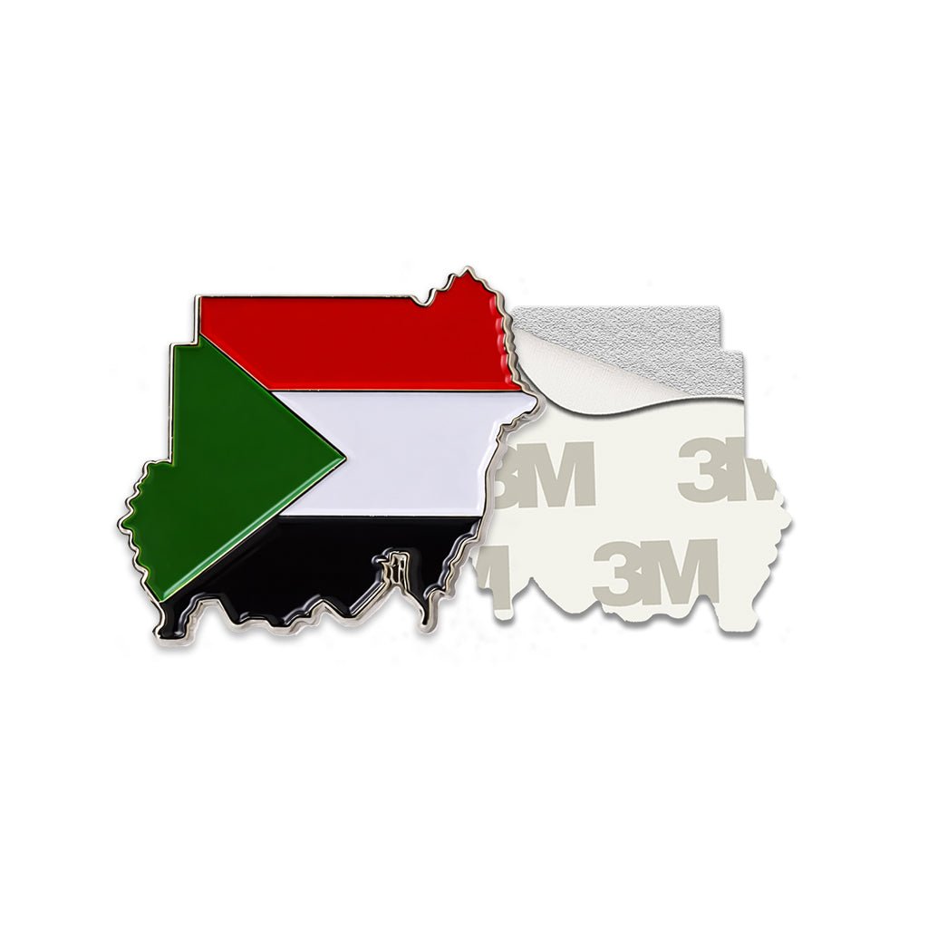 Sudan Map Flag Metal Phone Sticker With 3M Sticky Backing - StickyPins