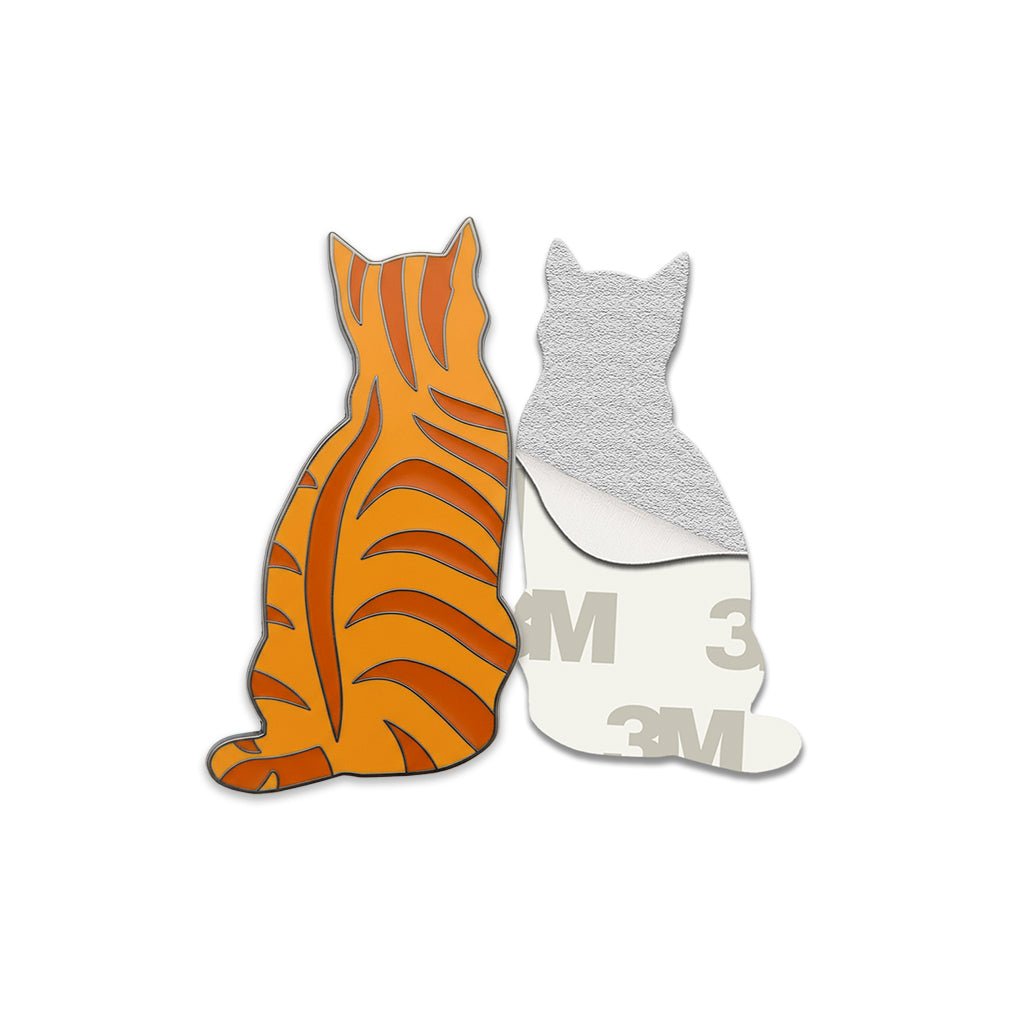 Orange Tabby Cat Metal Phone Sticker With 3M Sticky Backing - StickyPins