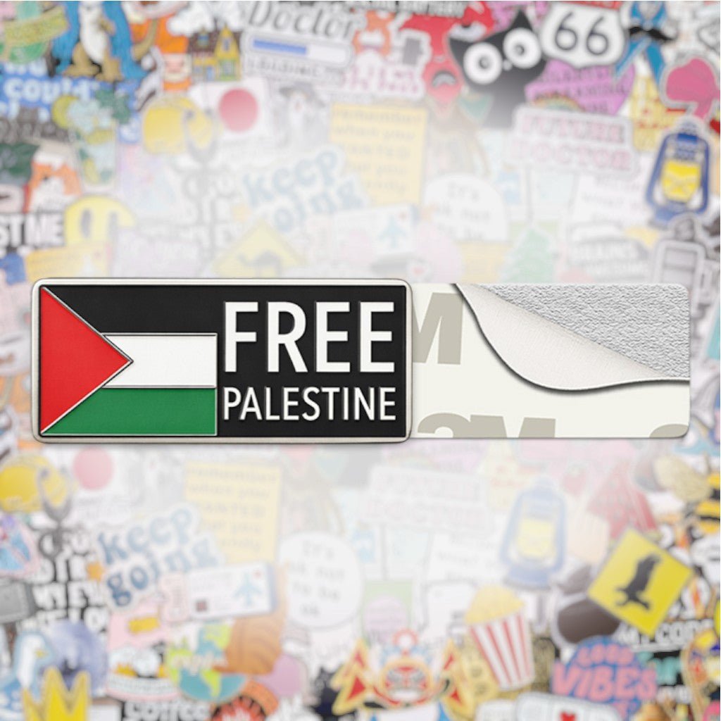 Free Palestine Flag Metal Phone Sticker with 3M Sticky Backing - StickyPins