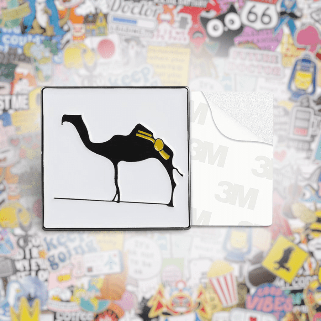 Desert Caravan Camel Metal Phone Sticker With 3M Sticky Backing - StickyPins