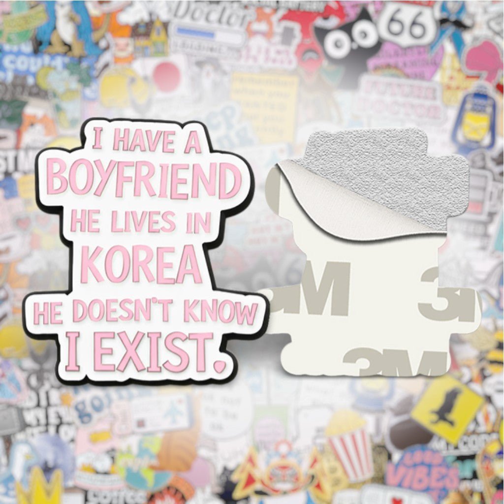I Have A Boyfriend In Korea Metal Phone Sticker with 3M Sticky Backing - StickyPins