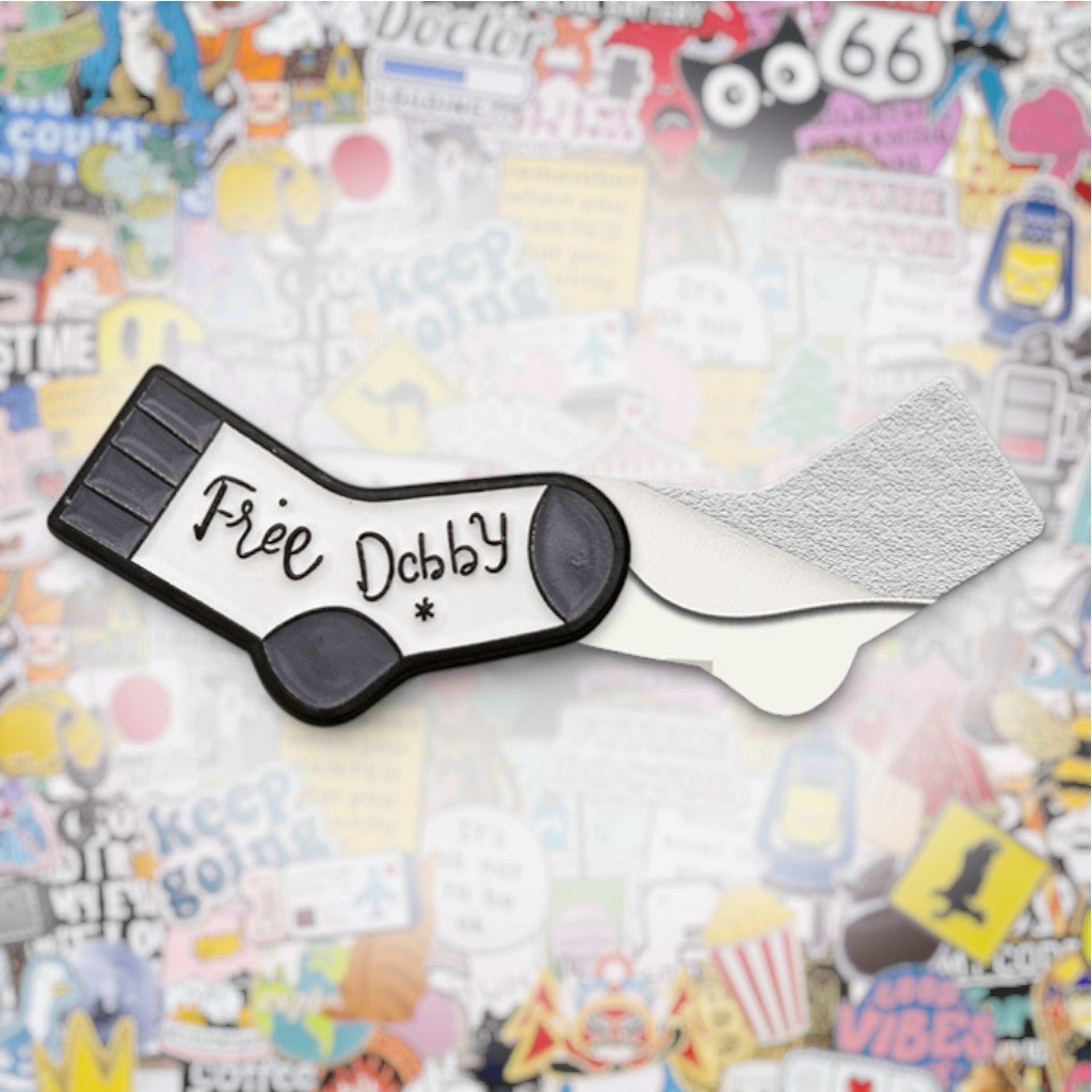 Free Dobby Sock Metal Phone Sticker with 3M Sticky Backing - StickyPins