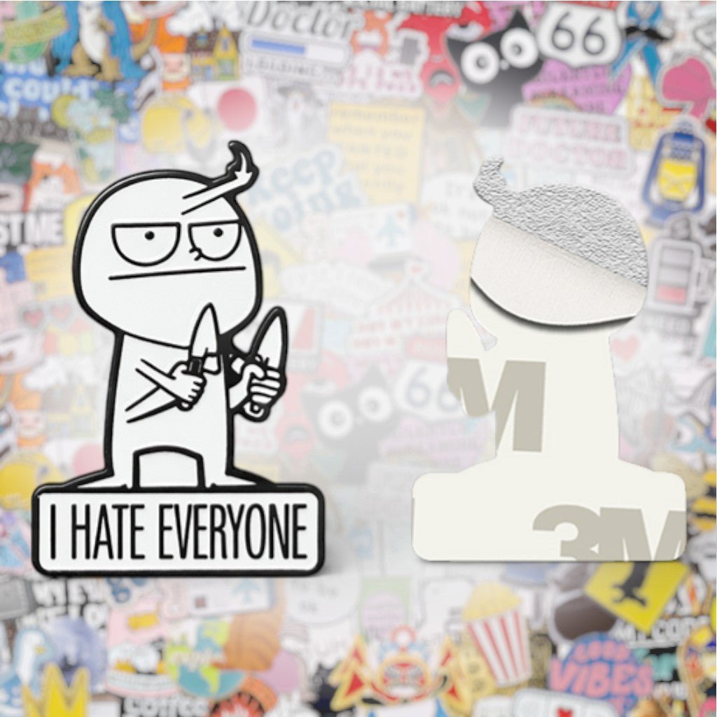 I Hate Everyone Metal Phone Sticker with 3M Sticky Backing - StickyPins