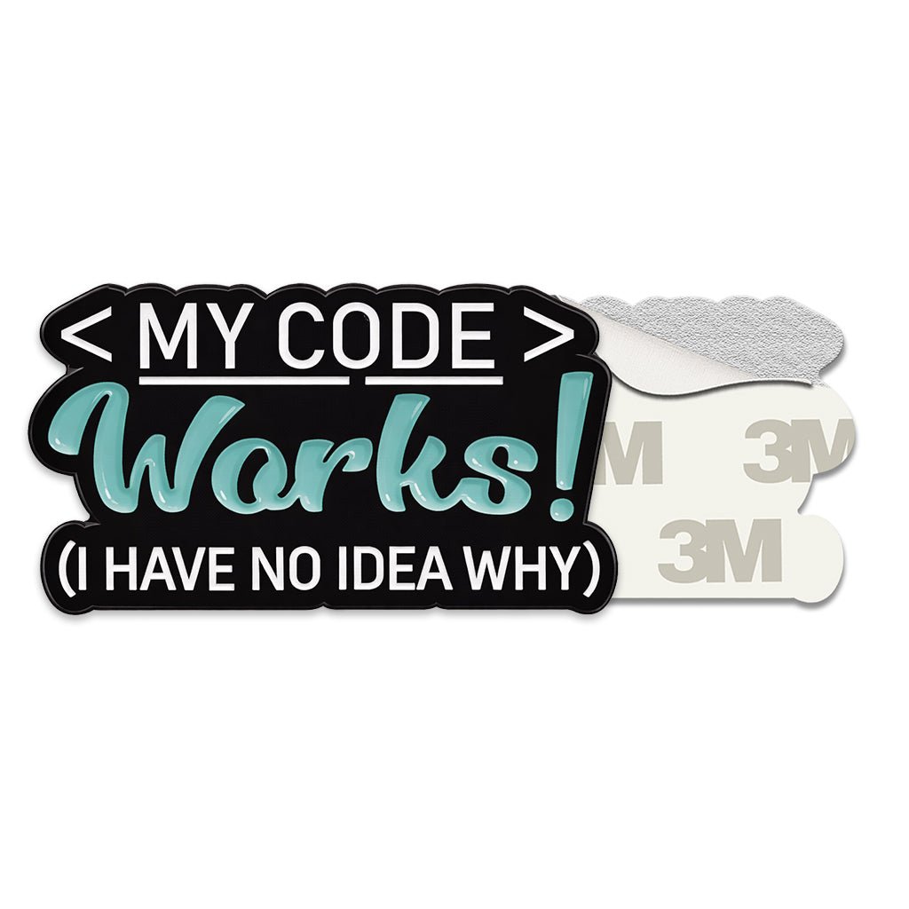 My Code Works Metal Phone Sticker with 3M Sticky Backing - StickyPins