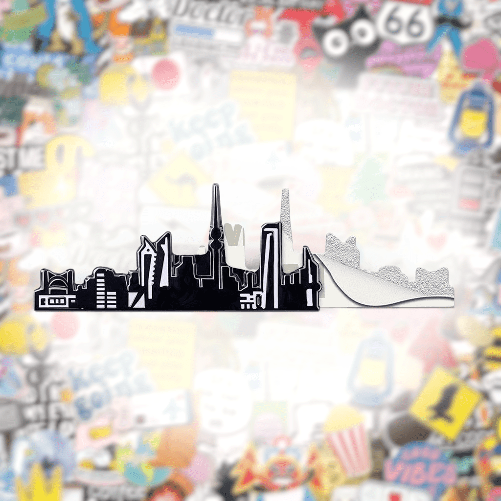 Kuwait Cityscape Metal Phone Sticker With 3M Sticky Backing - StickyPins