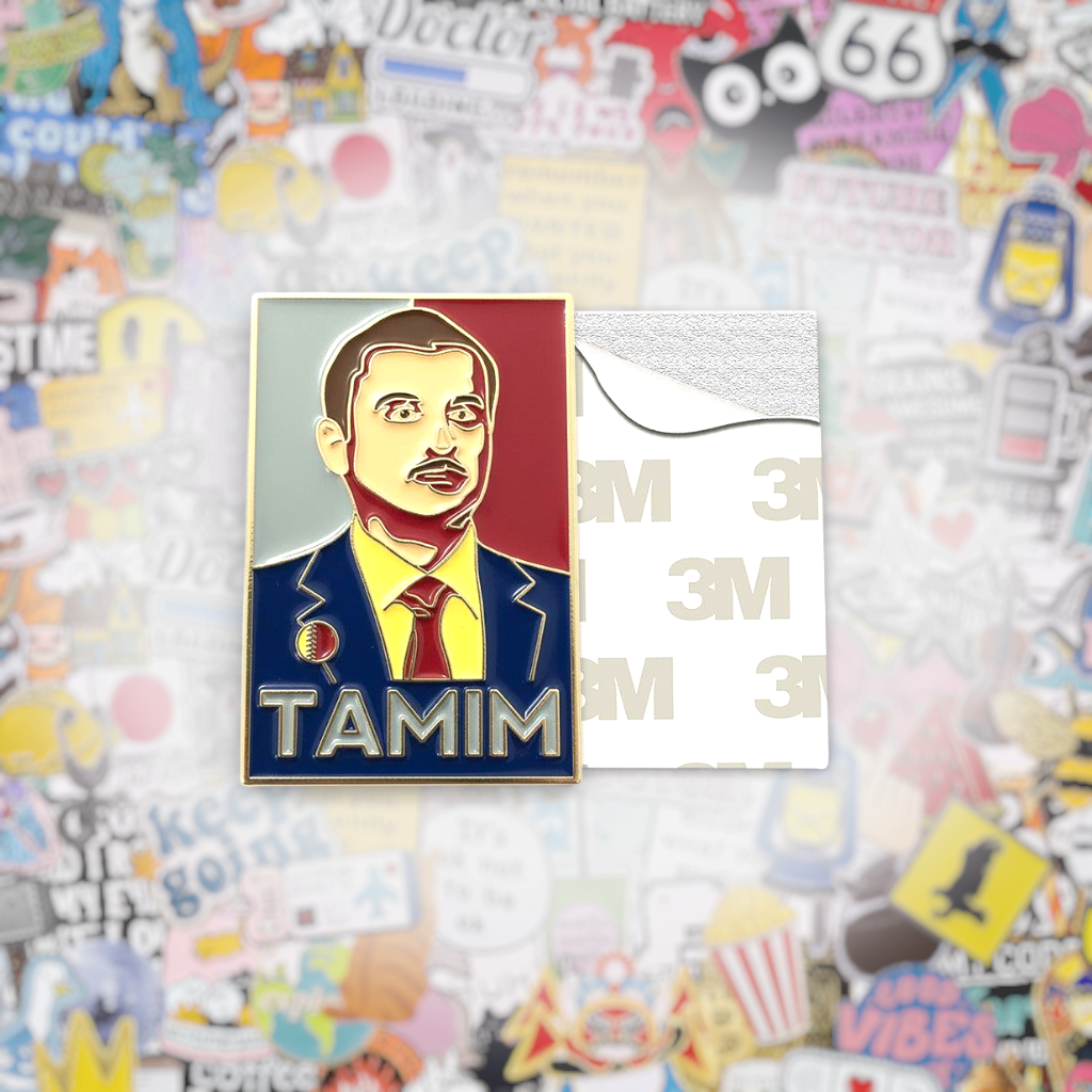 Sheikh Tamim Pop Art Metal Phone Sticker With 3M Sticky Backing - StickyPins
