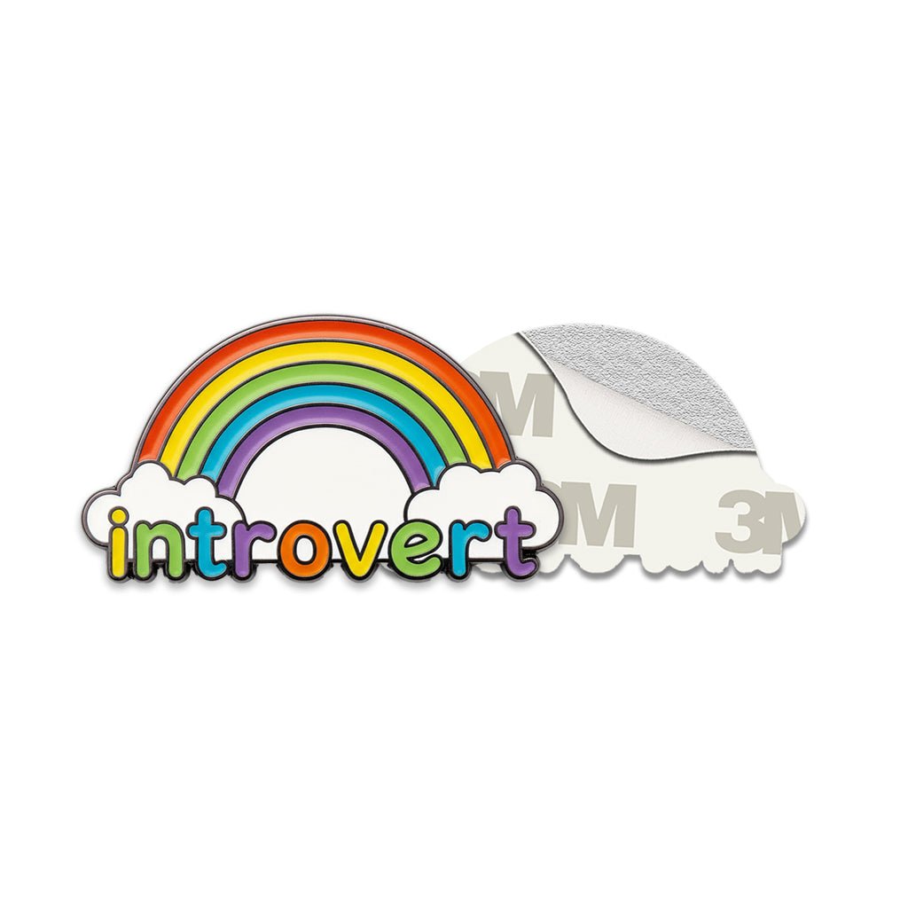 Introvert Rainbow Metal Phone Sticker with 3M Sticky Backing - StickyPins