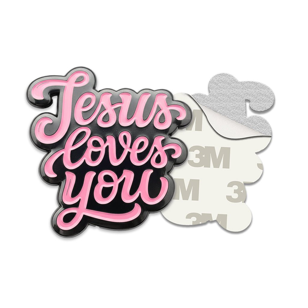 Jesus Loves You Metal Phone Sticker with 3M Sticky Backing - StickyPins