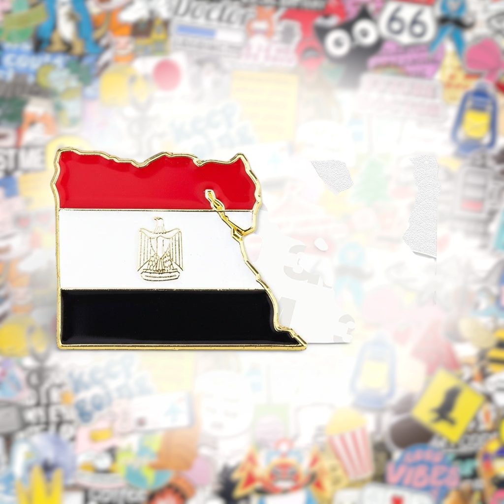 Egypt Map Flag Metal Phone Sticker With 3M Sticky Backing - StickyPins