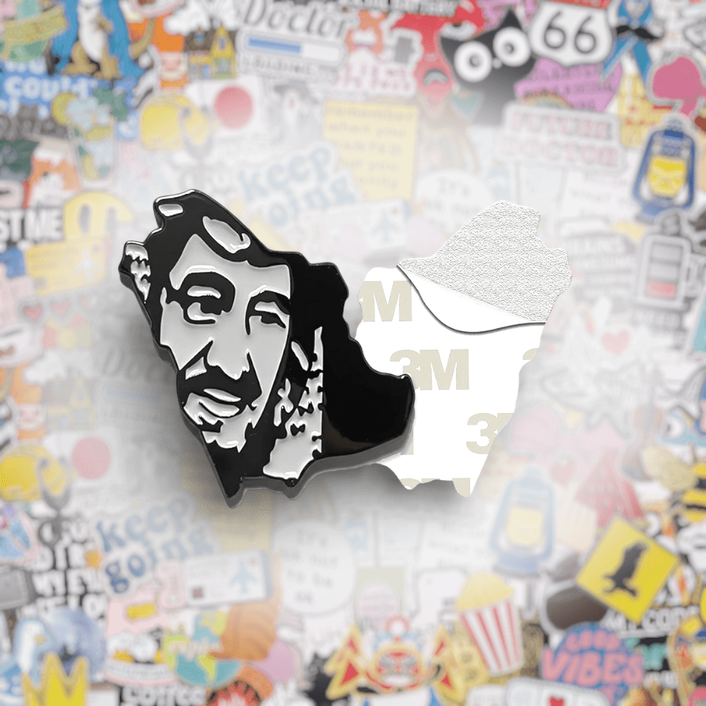 King Salman Saudi Map Outline Metal Phone Sticker With 3M Sticky Backing - StickyPins