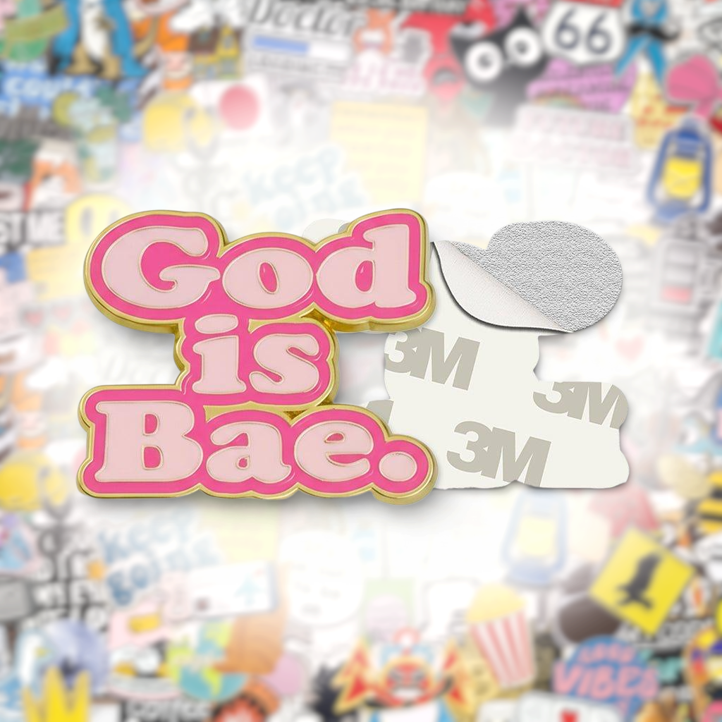 God is Bae Metal Phone Sticker With 3M Sticky Backing - StickyPins