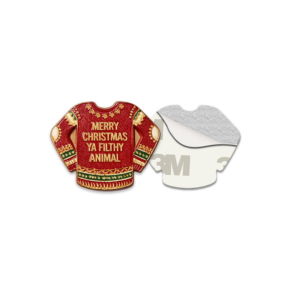 Merry Christmas Ya Filthy Animal Jumper Metal Phone Sticker with 3M Sticky Backing - StickyPins