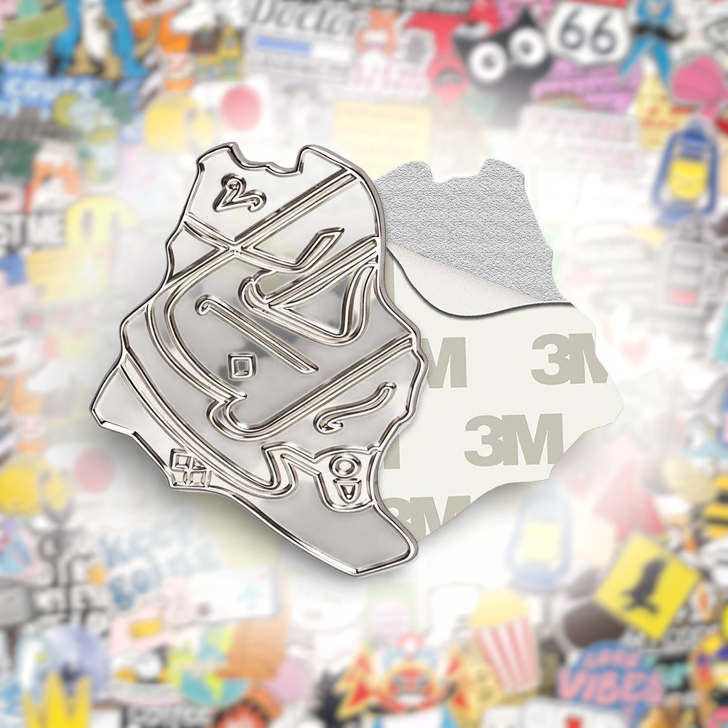 Silver Saudi Arabia Map Metal Phone Sticker With 3M Sticky Backing - StickyPins