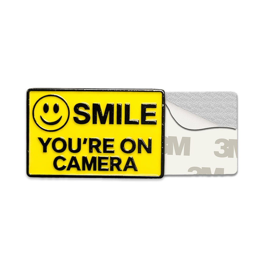 Smile You're On Camera Metal Phone Sticker with 3M Sticky Backing - StickyPins