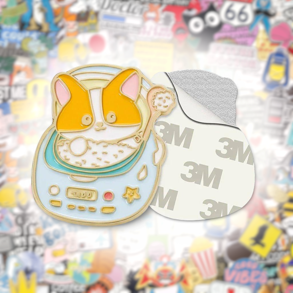 Astronaut Cat Kawaii Metal Phone Sticker With 3M Sticky Backing - StickyPins