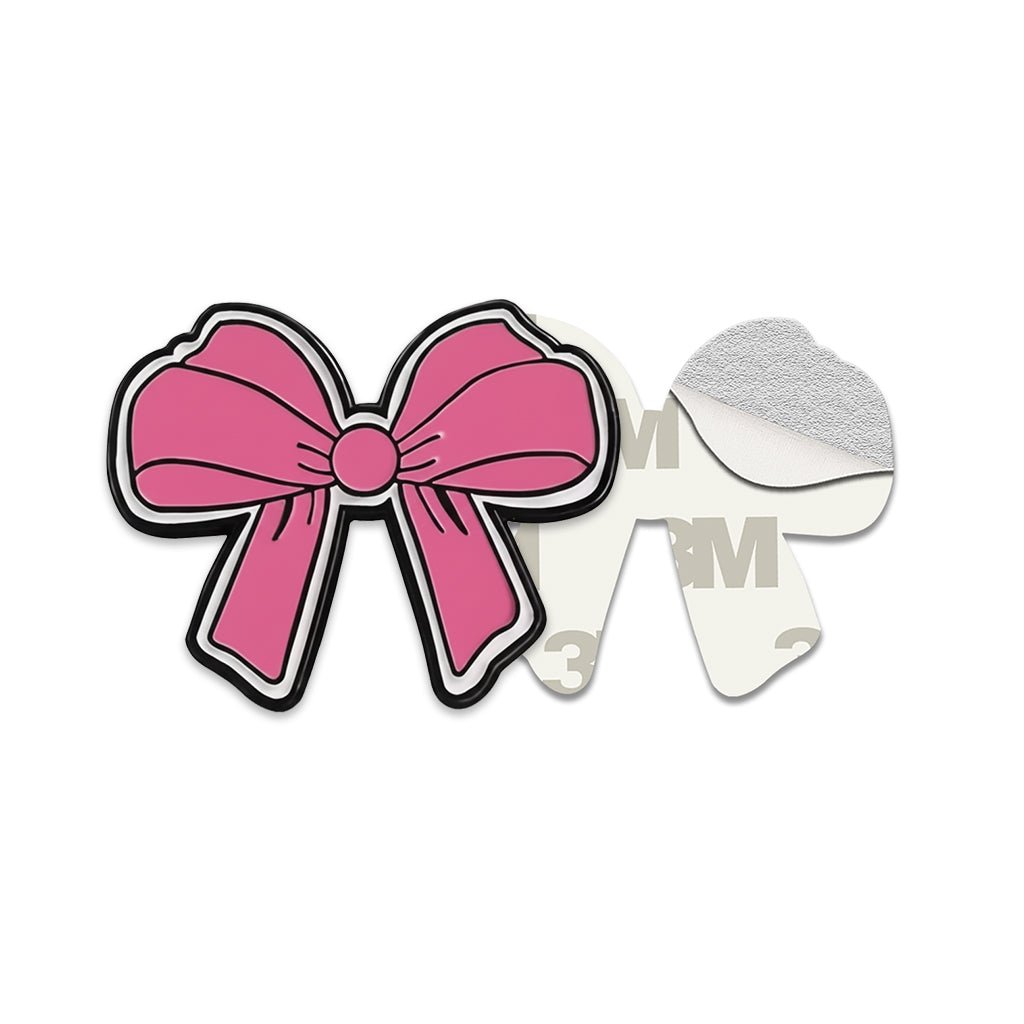 Pink Bow Metal Phone Sticker With 3M Sticky Backing - StickyPins