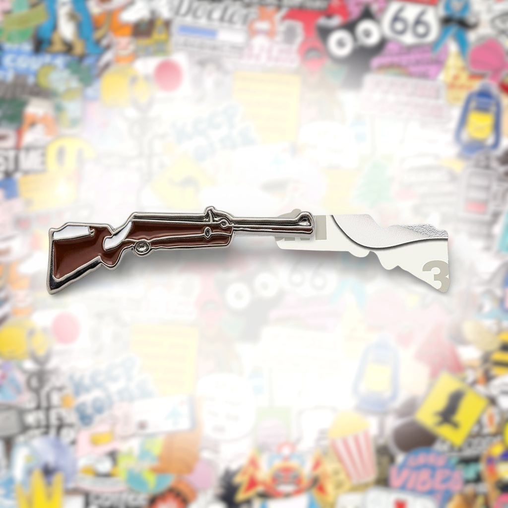 Rifle Metal Phone Sticker With 3M Sticky Backing - StickyPins