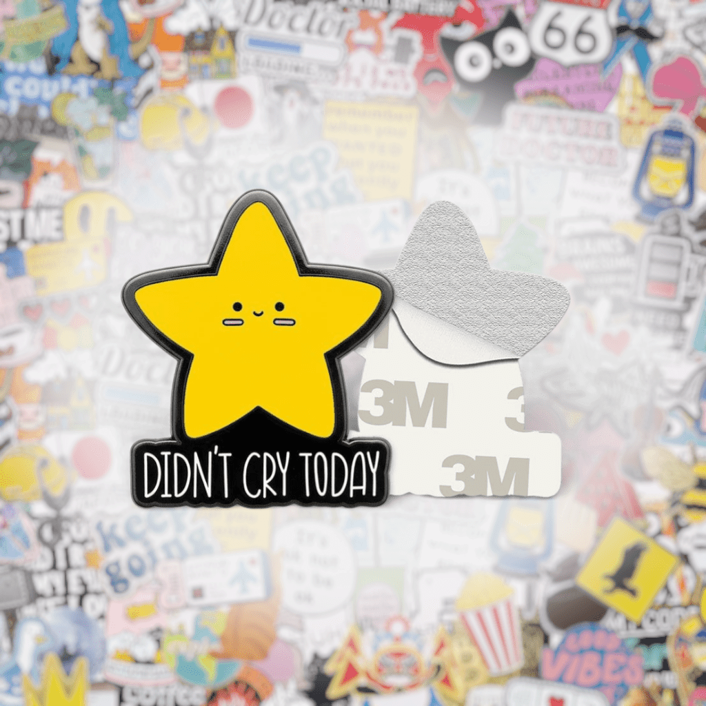 Didn't Cry Today Metal Phone Sticker with 3M Sticky Backing - StickyPins