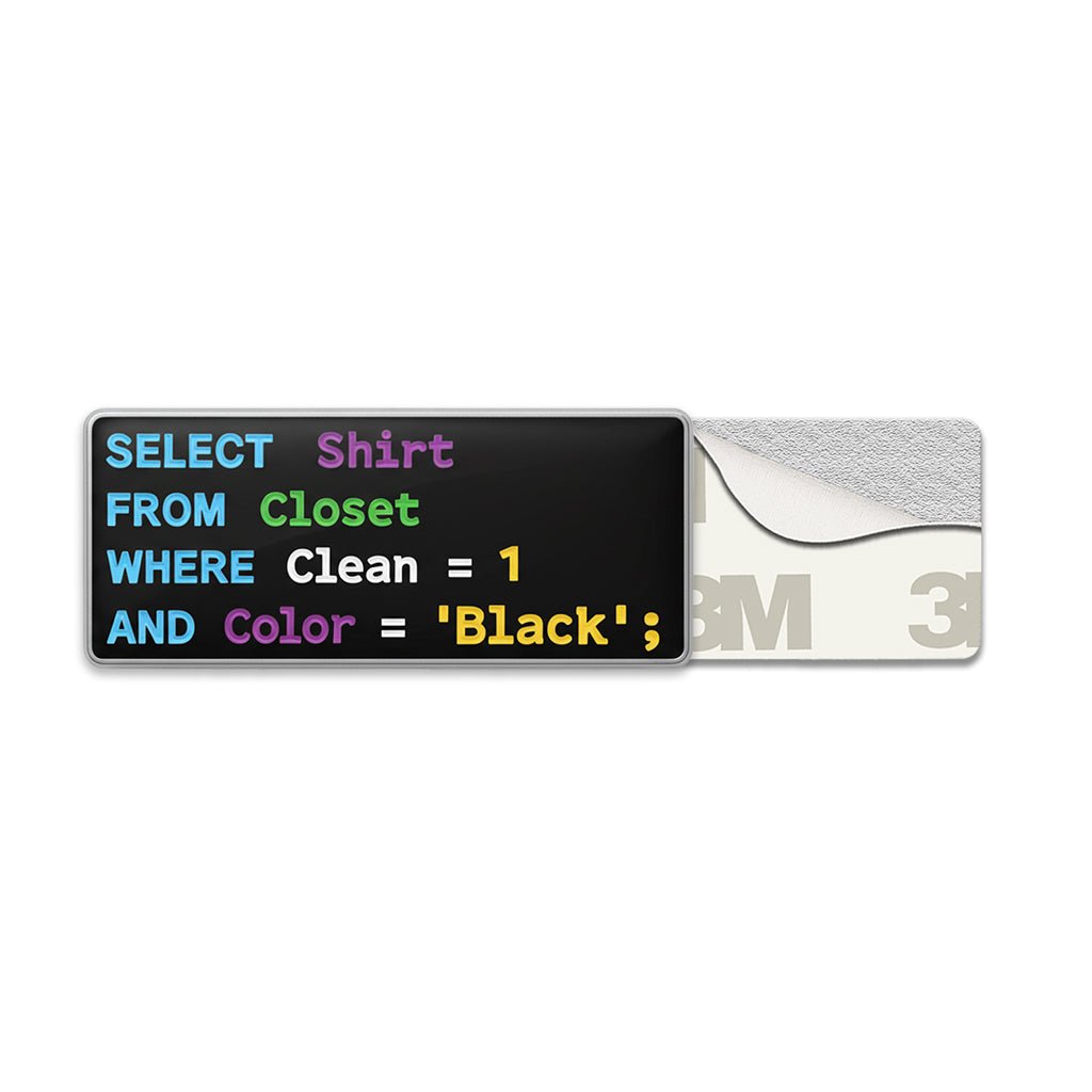 Select Shirt SQL Metal Phone Sticker with 3M Sticky Backing - StickyPins