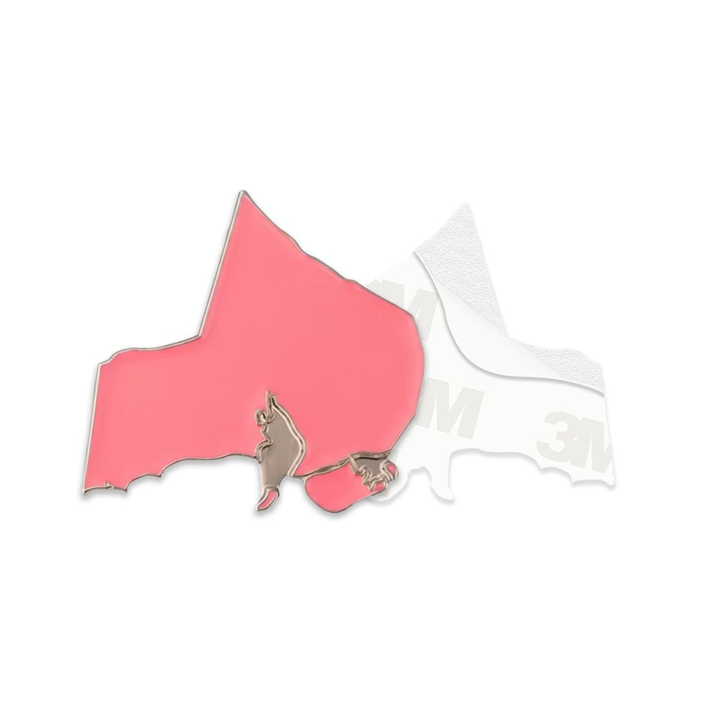 Pink Kuwait Country Outline Metal Phone Sticker With 3M Sticky Backing - StickyPins