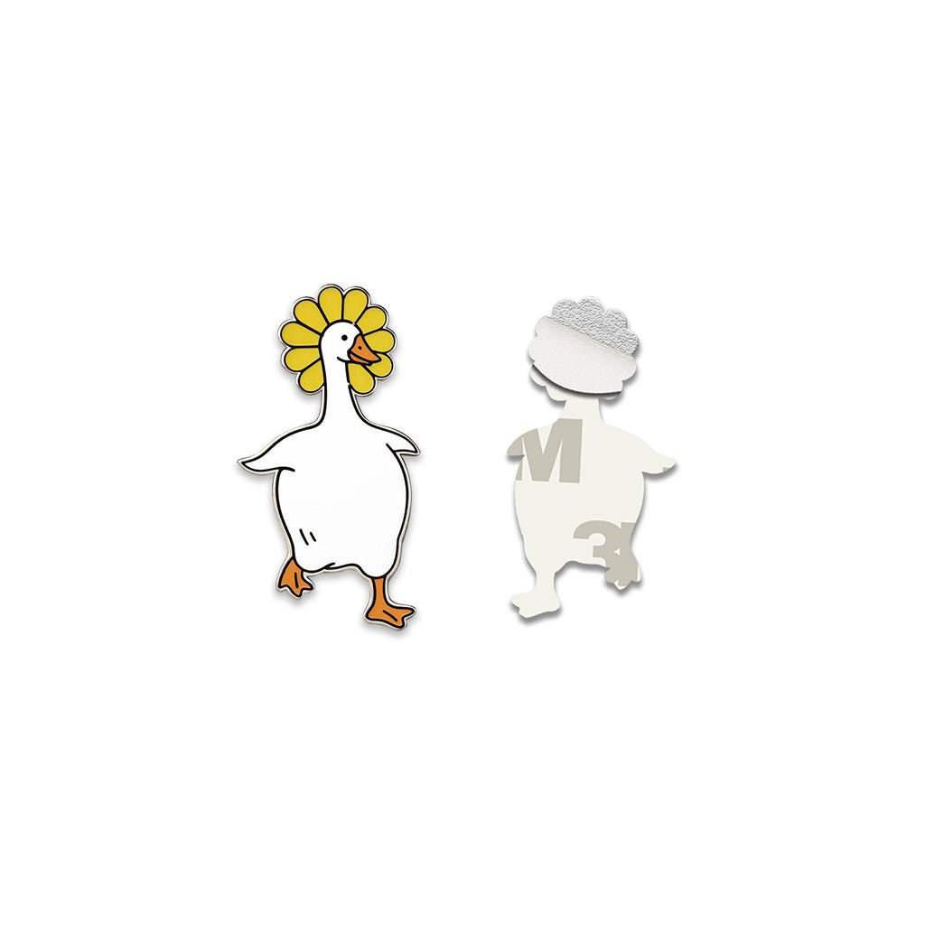 Duck with Flowers Metal Phone Sticker with 3M Sticky Backing - StickyPins