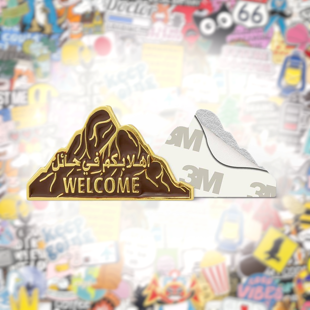 Ha’il Mountain Welcome Sign Metal Phone Sticker With 3M Sticky Backing - StickyPins