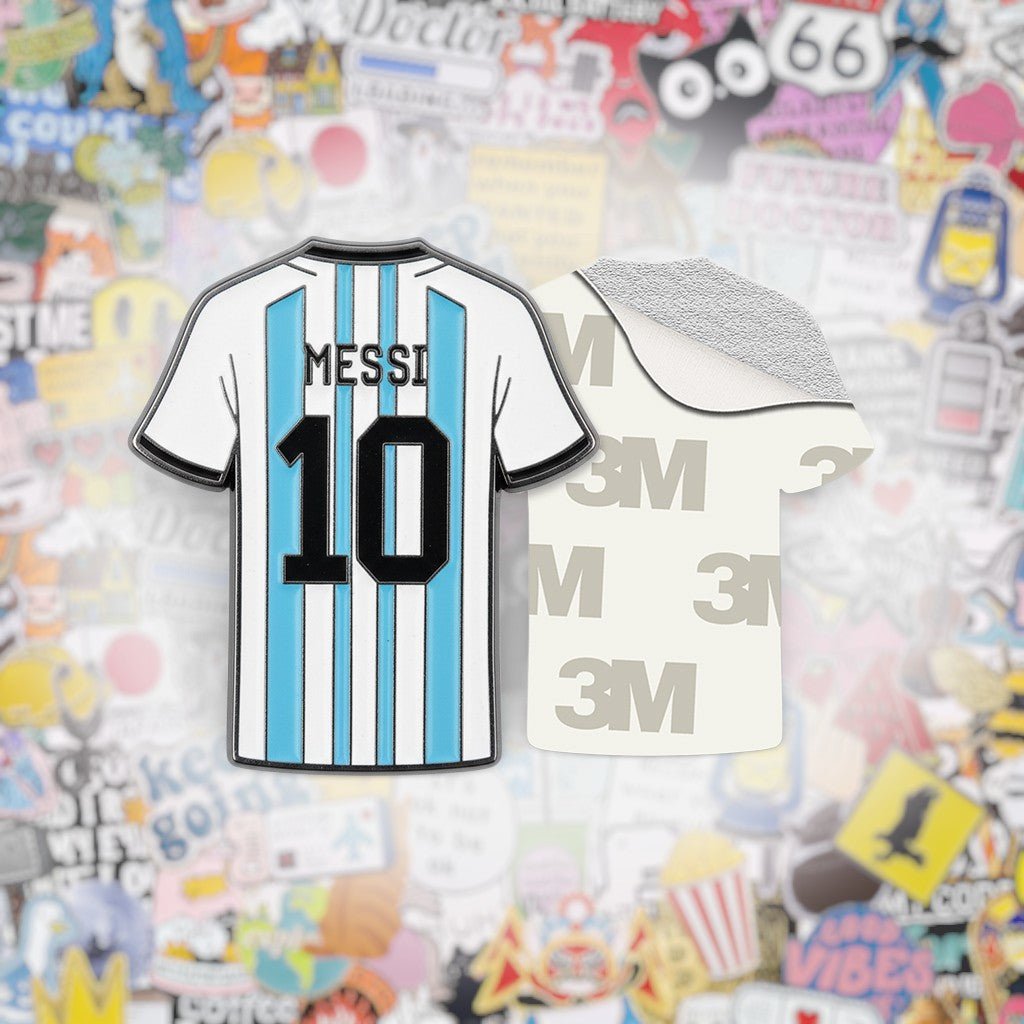 Lionel Messi 10 Argentina Jersey Metal Phone Sticker With 3M Sticky Backing - StickyPins